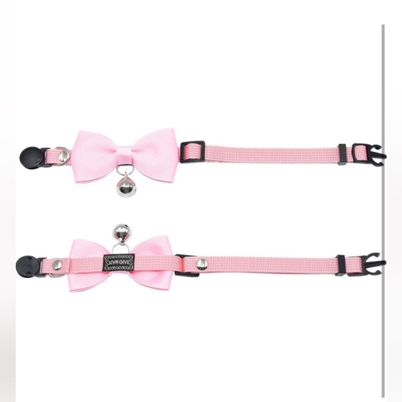 5for$10 Baby Pink Bell Cat Collar & Small Pet Collar Pet Accessories 10 Inches - Picture 5 of 9